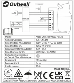 Outwell Arctic Chill 30 Compressor Koelbox - 29 Liter - Blauw 30 Outwell Arctic Chill 30 Compressor Koelbox - 29 Liter - Blauw -Buiten Kamperen 1068 1900 chill 29 14