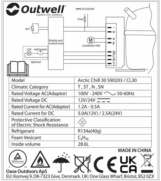 Outwell Arctic Chill 30 Compressor Koelbox - 29 Liter - Blauw 16 Outwell Arctic Chill 30 Compressor Koelbox - 29 Liter - Blauw - Afbeelding 14