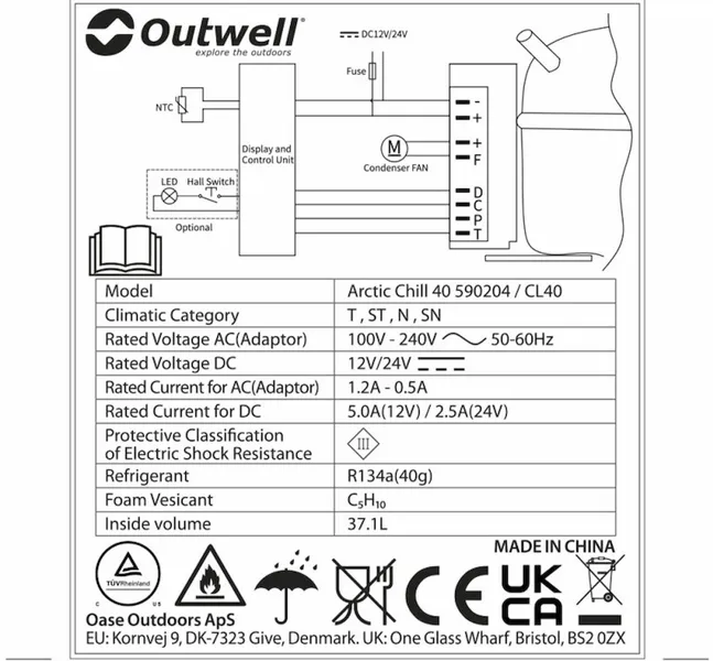 Outwell Arctic Chill 40 Compressor Koelbox - 37 Liter - Blauw 16 Outwell Arctic Chill 40 Compressor Koelbox - 37 Liter - Blauw - Afbeelding 14