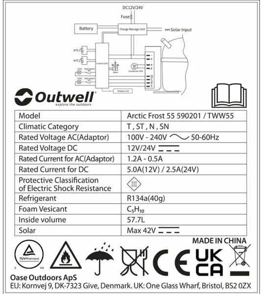 Outwell Arctic Frost 55 Compressor Koelbox - 58 Liter - Grijs 20 Outwell Arctic Frost 55 Compressor Koelbox - 58 Liter - Grijs - Afbeelding 18
