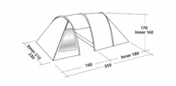 Easy Camp Galaxy 300 Rustic Green Tunneltent - 3 Personen -Buiten Kamperen 120390 galaxy 300 rustic green drawing perspective2
