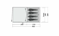 Easy Camp Galaxy 400 Rustic Green Tunneltent - 4 Personen 16 Easy Camp Galaxy 400 Rustic Green Tunneltent - 4 Personen -Buiten Kamperen 120391 galaxy 400 rustic green drawing floorplan3