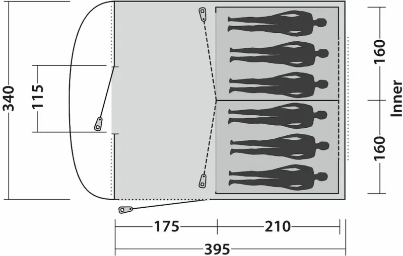 Easy Camp Edendale 600 Tunneltent 6 Persoons - Grijs 17 Easy Camp Edendale 600 Tunneltent 6 Persoons - Grijs - Afbeelding 15