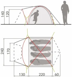Vaude Campo Grande XT Koepeltent - 4 Persoons - Groen -Buiten Kamperen 1900 1784 14227 g 5