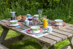 Bo-Camp Happy Camp Melamine Serviesset - 12-delig -Buiten Kamperen 900 1350 6181380 07