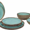 Bo-Camp Halo Melamine Serviesset - 12-delig - Aqua -Buiten Kamperen 900 1461 6181392