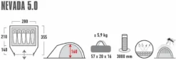 High Peak Nevada 5.0 Koepeltent Met Luifel - 5 Persoons 17 High Peak Nevada 5.0 Koepeltent Met Luifel - 5 Persoons -Buiten Kamperen 900 2483 4001690102094.pt01