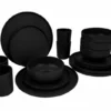 Bo-Camp Patom Melamine Serviesset - 16-delig - Zwart -Buiten Kamperen bo camp patom zwart
