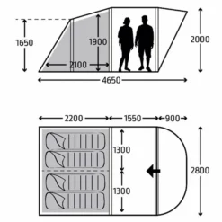 Kampa Brean 4 Air Opblaasbare Tunneltent - 4 Persoons 17 Kampa Brean 4 Air Opblaasbare Tunneltent - 4 Persoons -Buiten Kamperen brean4air