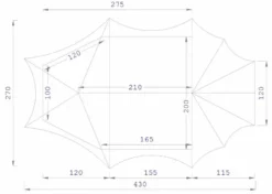 ESVO Bedouin 200 Piramidetent - 2 Persoons -Buiten Kamperen esvo bedouin 200 piramidetent plattegrond